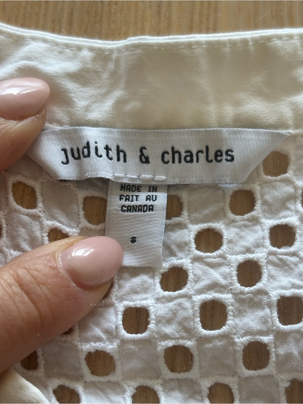 $475 JUDITH & CHARLES, the eyelet white dress! - Picture 6 of 9
